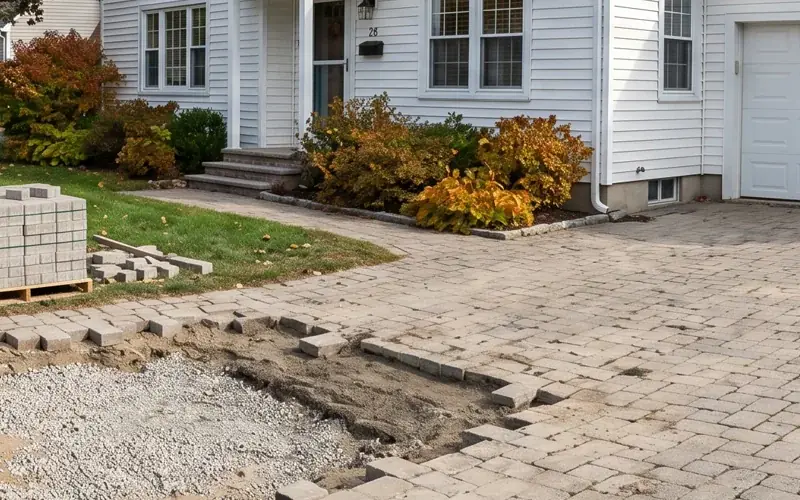 Driveway paver repair near Boston MA
