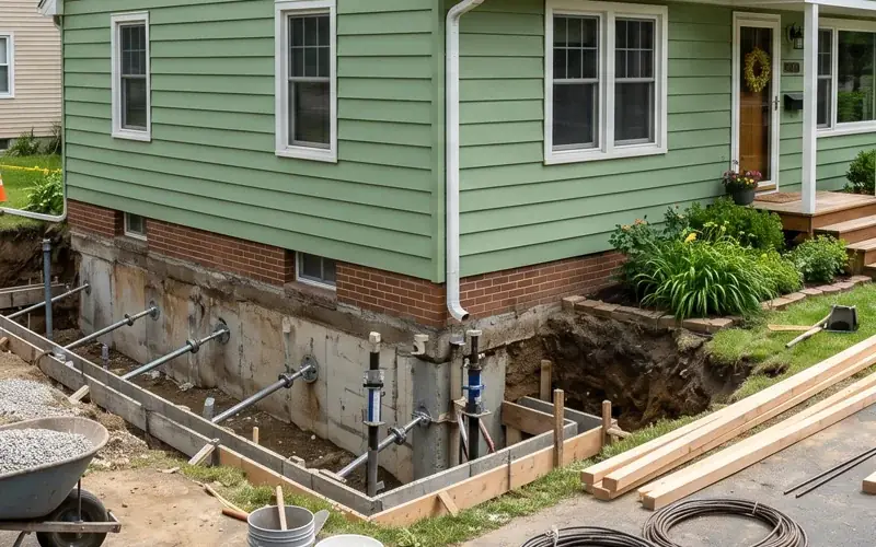 Foundation masonry repair near Boston MA